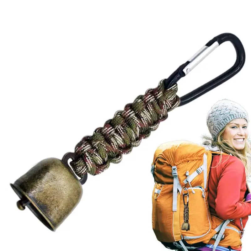 Carabiner Rope Keychain Super Loud Hiking Bells To Avoid Bear Vintage Outdoor Mountaineering Keychain Ornament