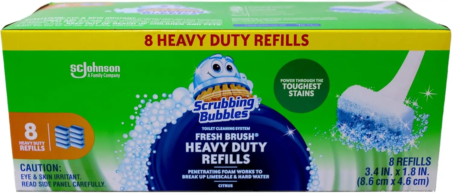 

Heavy Duty Toilet Cleaning System Refills, Fresh Brush, 8 Count Pack of 3