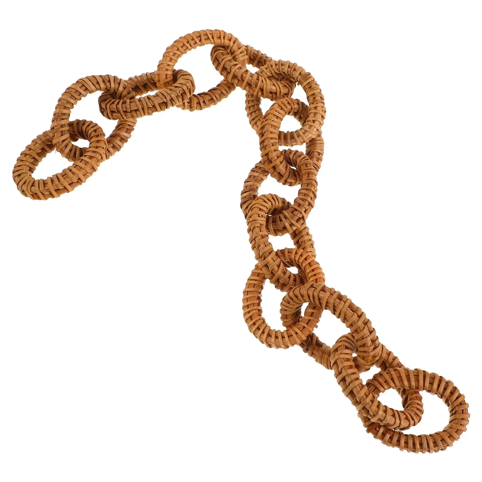 

Rattan Woven Chain Link Decor Handmade Wall Art Farmhouse Link Chain nament Bedroom Dormitory Wedding Home Decor Hanging