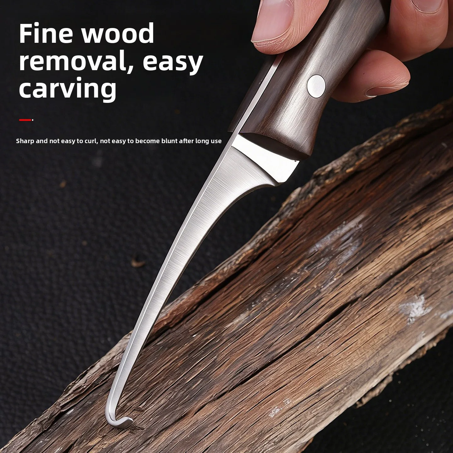 High Hardness Stainless Steel Hook Knife Sharp Wood Carving Tool For Agarwood DIY Woodworking Craft Hot Sale view 3