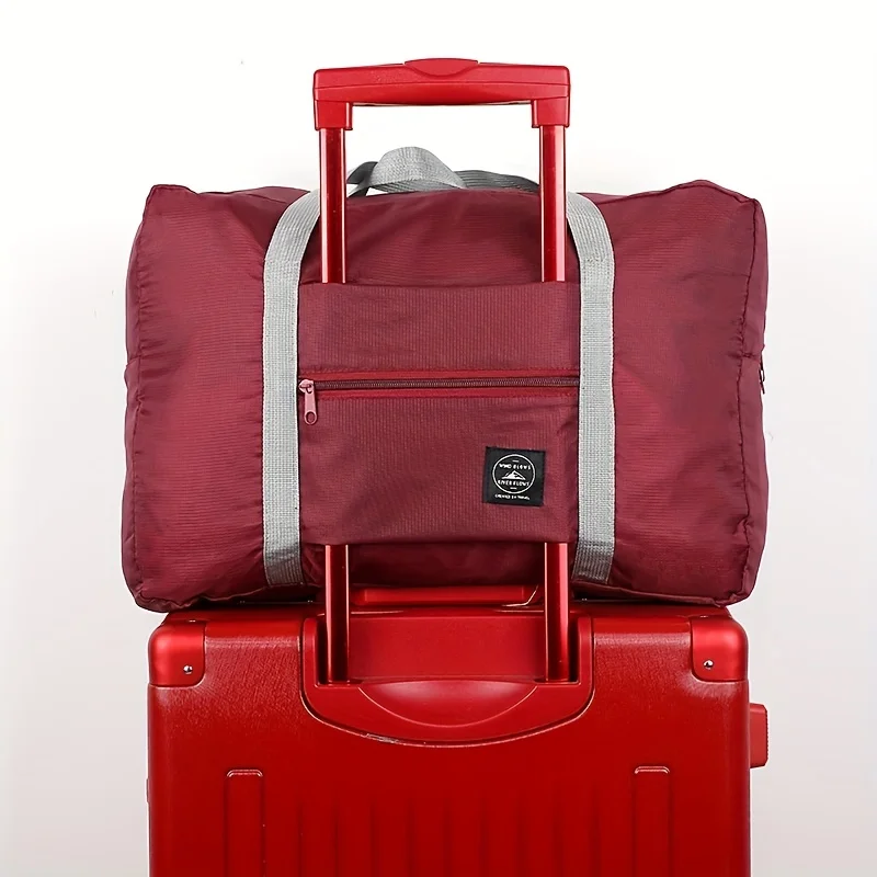 Bolsa de Lona Simple de Gran Capacidad, Bolsa de Almacenamiento Plegable con Cierre, Bolsa de Lona Versátil con Asa de Lona para Viajes y Actividades al Aire Libre