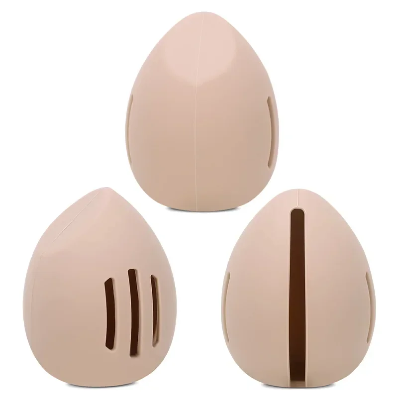 Silicone Beleza Egg Storage Case, Caixa De Armazenamento, Dustproof, Respirável, Powder Puff Container, Saco De Armazenamento, Beleza Ferramentas Acessórios, Novo