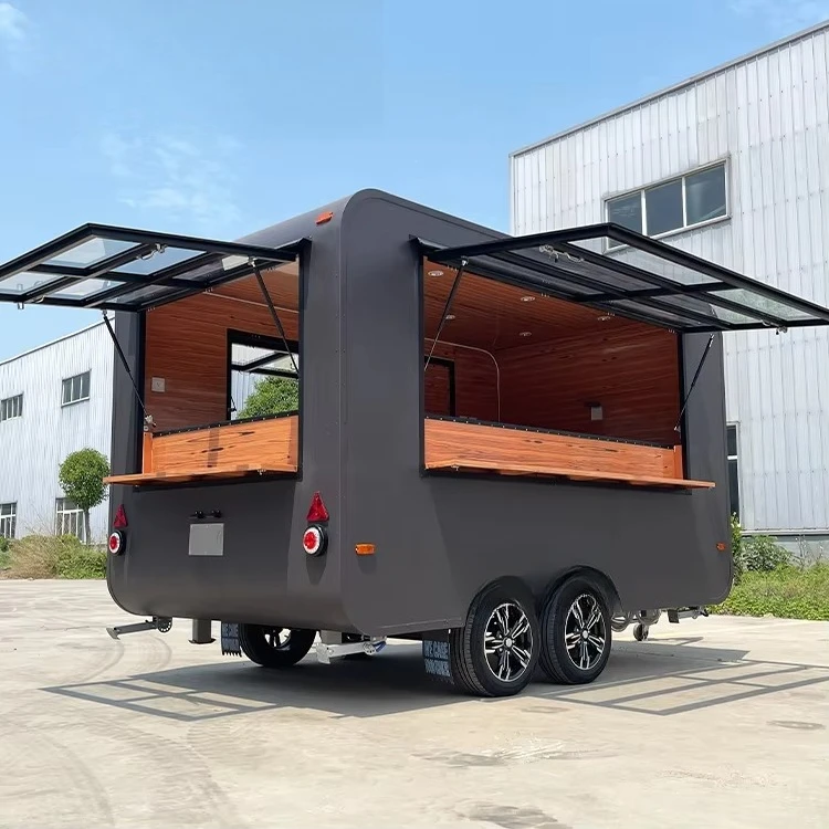 Custom Mobile Ice Cream Smoothies Juice Coffee Slush Bar Food Trailers Fully Equipped Kitchen Fast Food Truck Shop customized