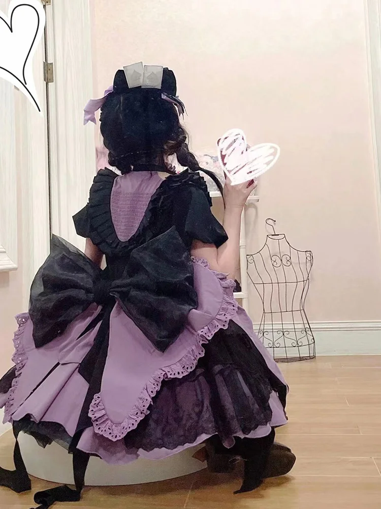 Neues lolita süßes kleid seltsamer dieb spaten magisches mädchen weibliches outfit kleine hohe taille halloween flauschige tägliche kleider a