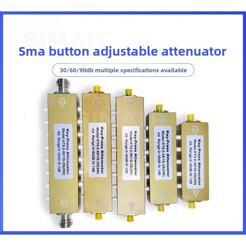 SMA RF Adjustable Attenuator 0-90dB4.3G Button/step Adjustable Attenuator