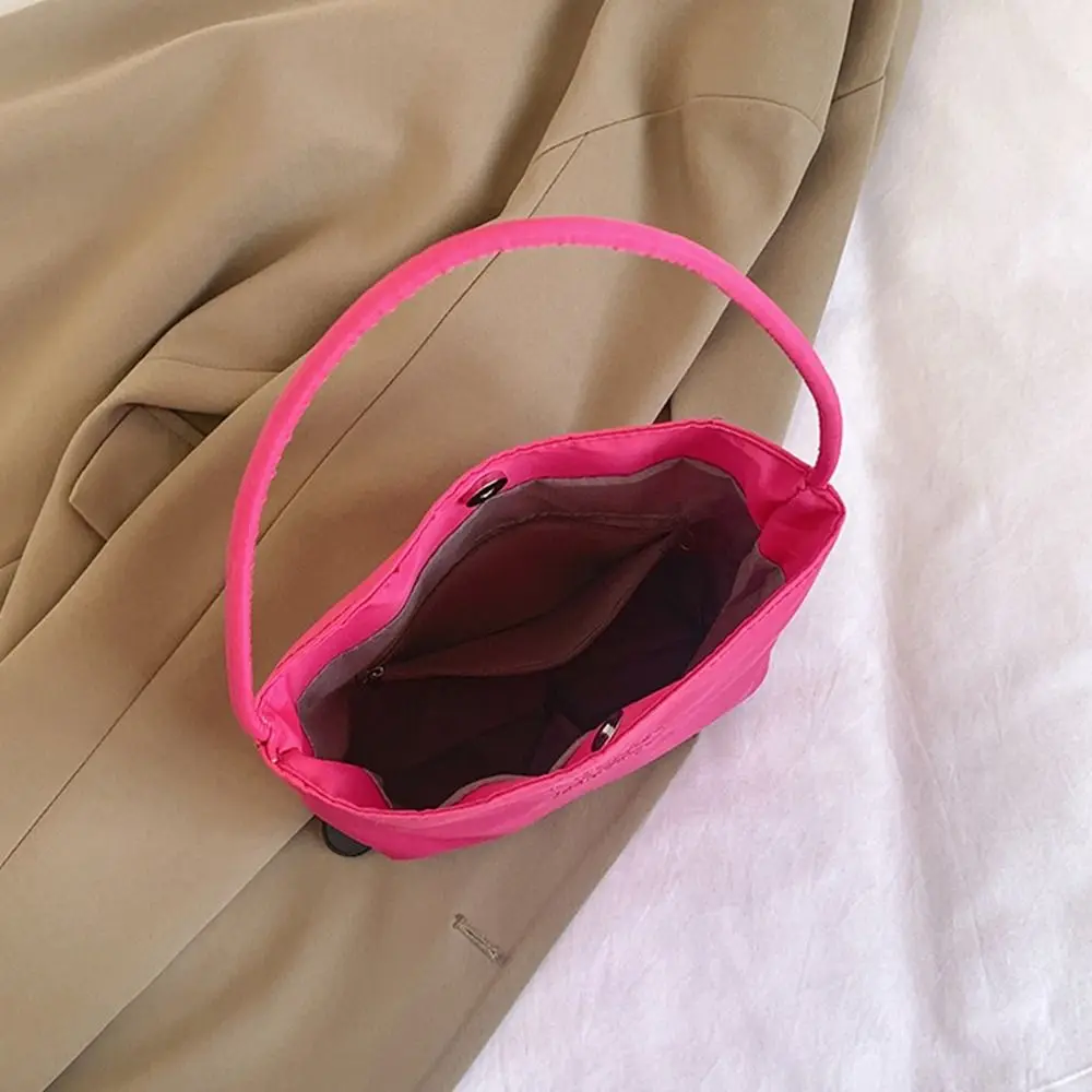 Korean Style Letter Underarm Bag Handbag Tote Bag Embroidery Shoulder Bag All-match Large Capacity Nylon Bucket Bag Girls