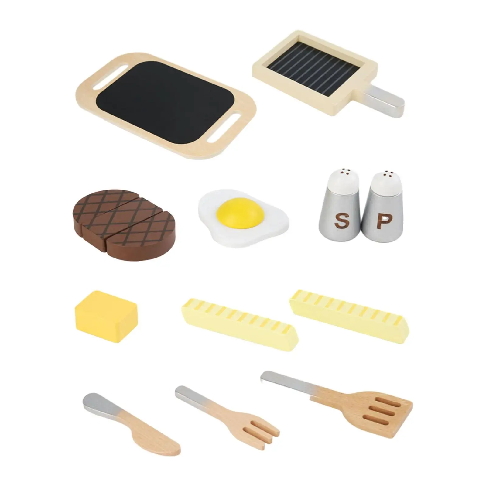 Wooden Play Kitchen Accessories Utensils Cookware Toys for Children Toddlers