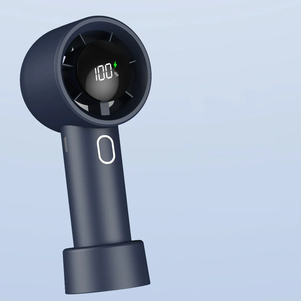 

Портативный мини-вентилятор 2000 мАч с USB-зарядкой, 5 скоростей, ручной и настольный, турбовентилятор для путешествий, офиса, улицы