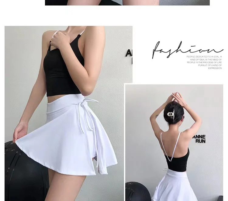 Sport-Yoga-Rock, Badminton-Tennisrock, schnelltrocknender Rock, schnell trocknender Rock mit seitlichem Schlitz, Trägerrock, Hosenrock, Oberbekleidung, Kleidung, Hose – Detail 6