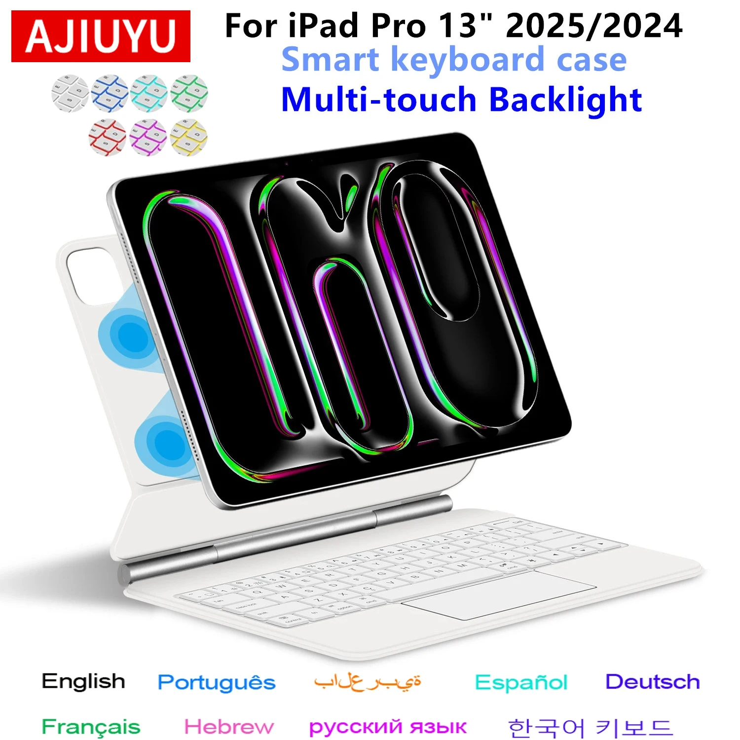 Magic Keyboard for iPad Pro 13 inch M5 M4 Smart Case for iPad Pro 13'' A3361 A3362 A2925 A2926 Touchpad Backlit Keyboard Cover
