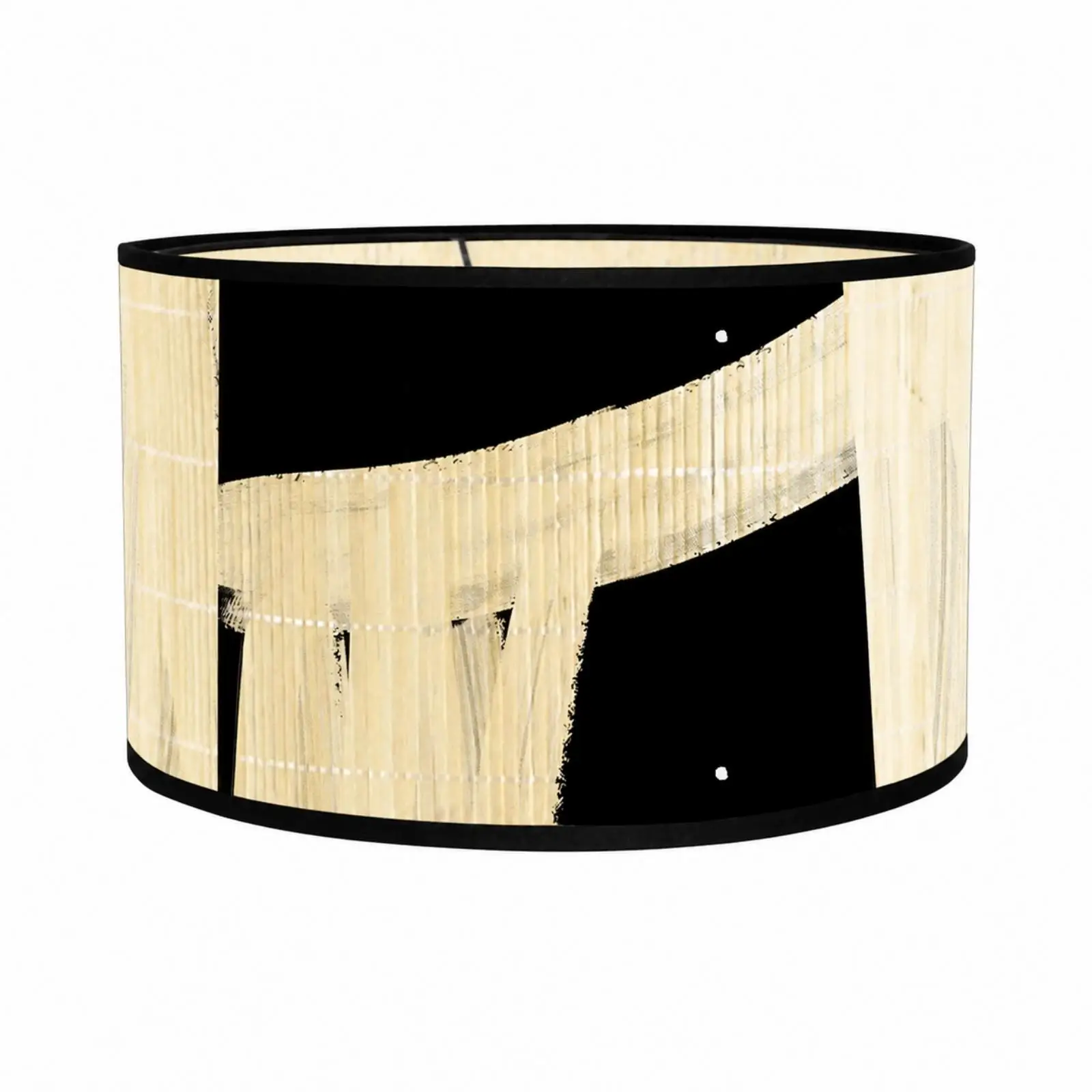 Black Trim Woven Bamboo Ceiling Lamp Cover E27 Compatible Shade for Bedroom Living Room Ambient Lighting