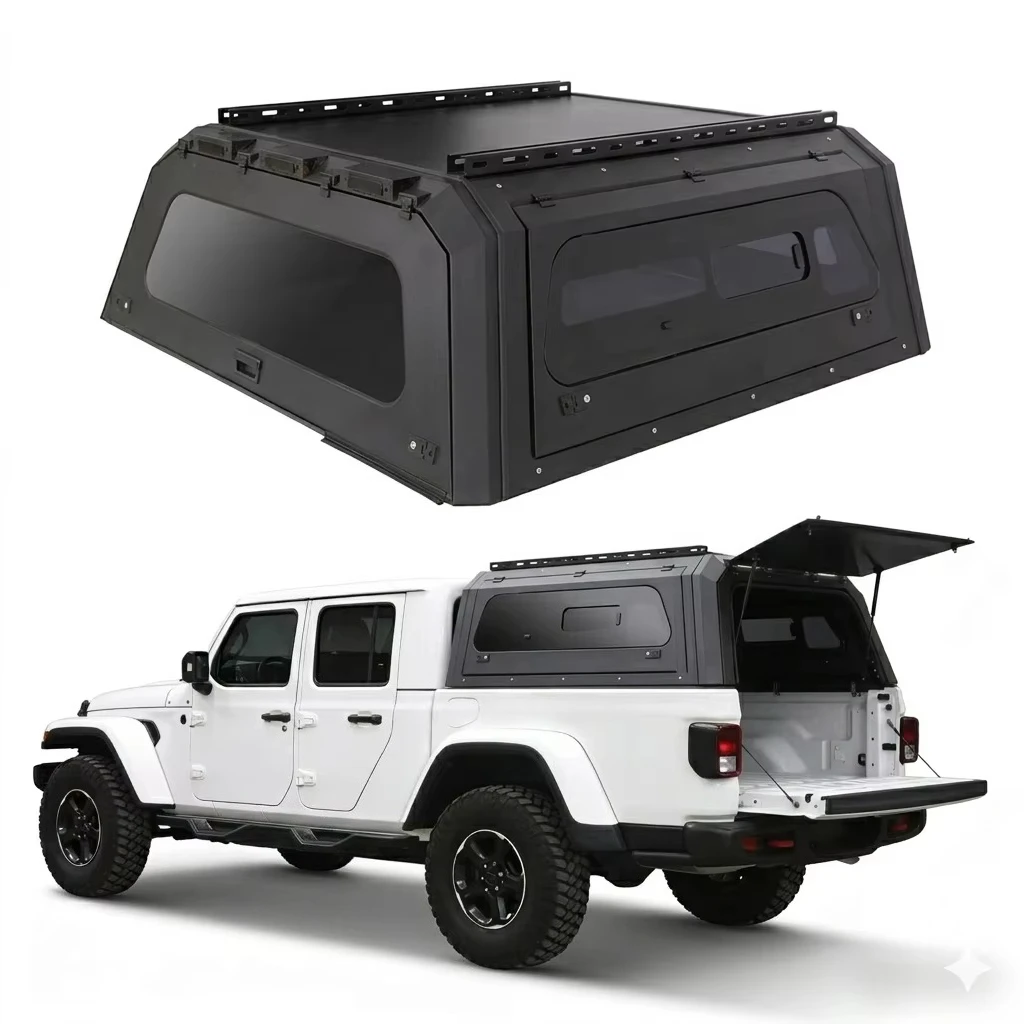 

Aluminum Truck Bed Cover Truck Canopy Pickup Cover With Side Window for Gladiator 5FT