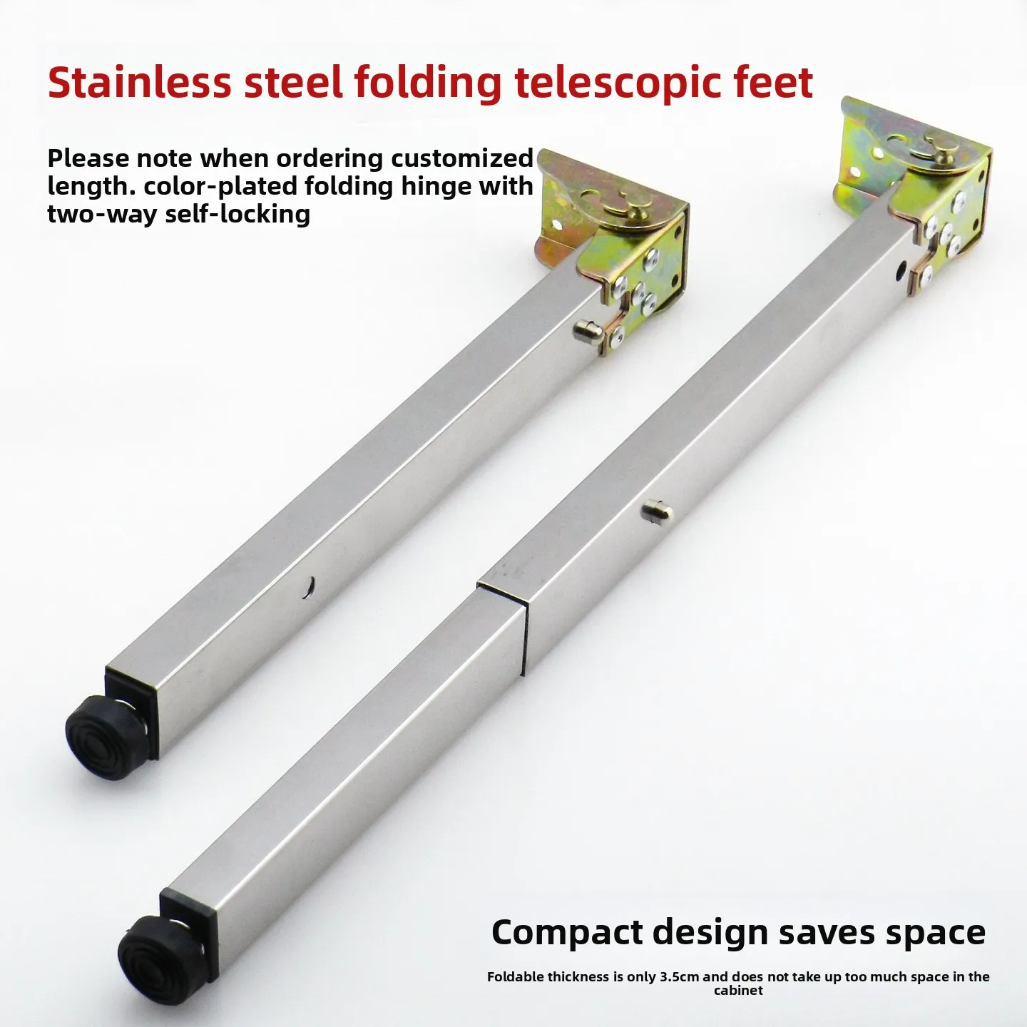 Stainless Steel Telescopic Adjustable Table Leg with Folding Base Quick Adjust Fine Tuning for RV Bar Counter Height Adjustable
