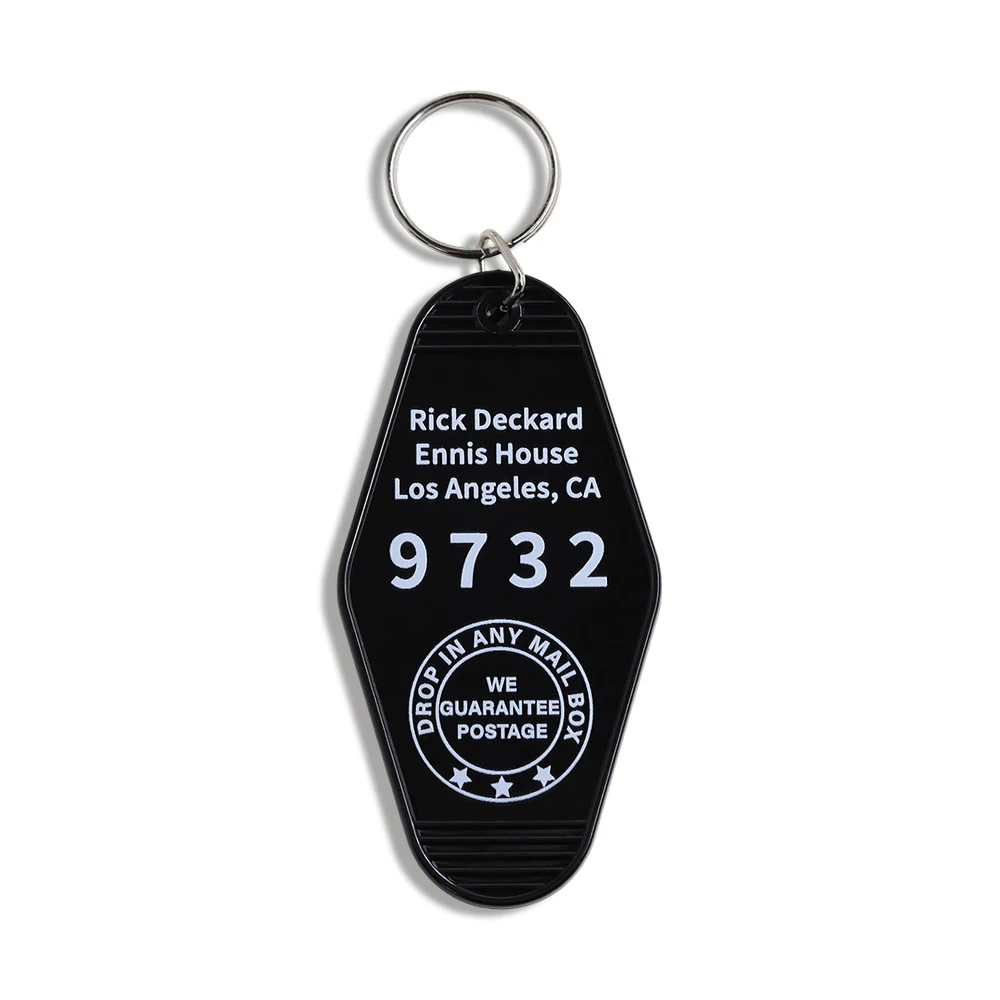 Rick Deckard Ennis House Los Angeles Room # 9732 Keychain Sci-Fi Movie Blade Runner-Peripheral Retro Motel Key Tag Pendant