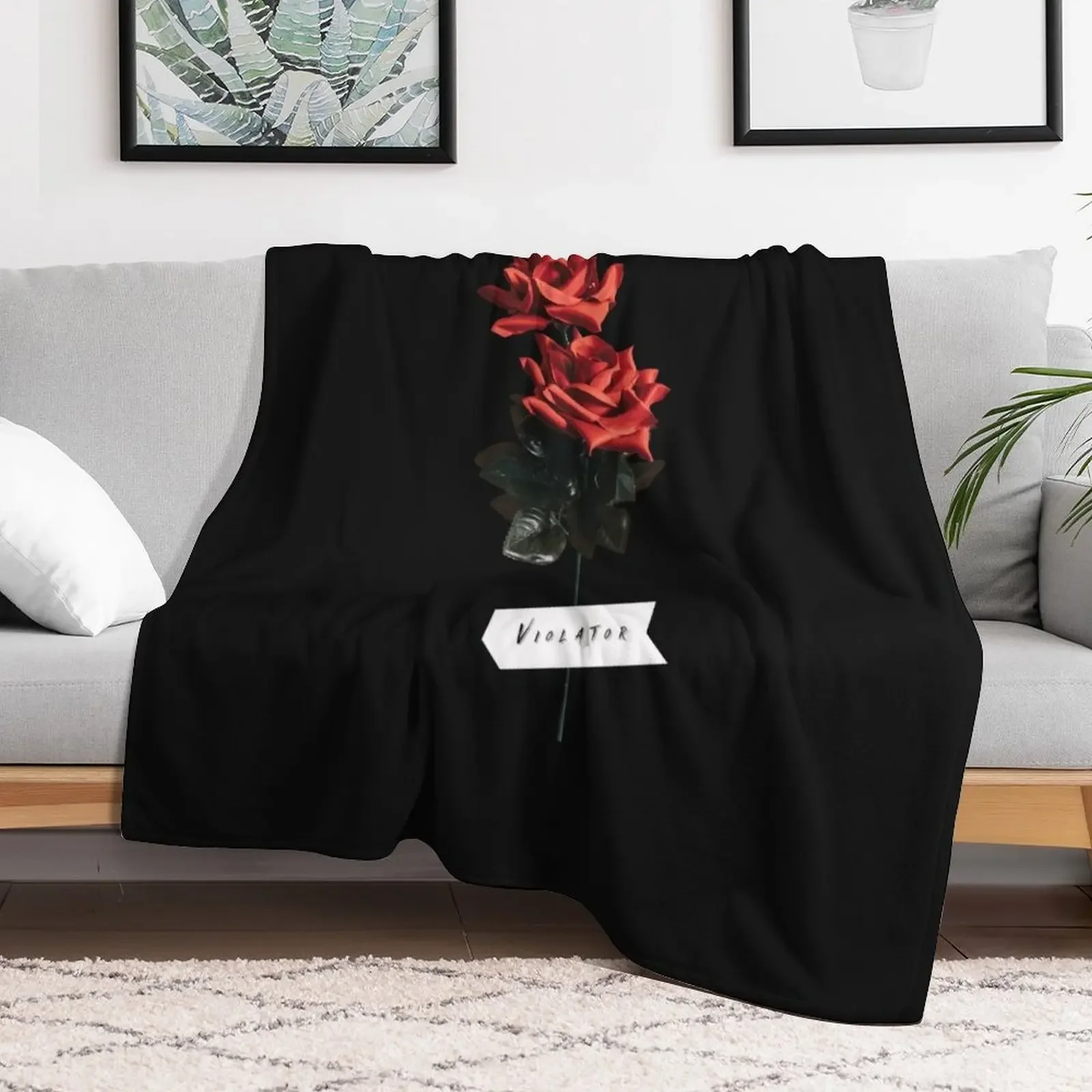 dm, violator aesthetic rose design Throw Blanket Soft Home Decor Blanket for Couch Bedroom