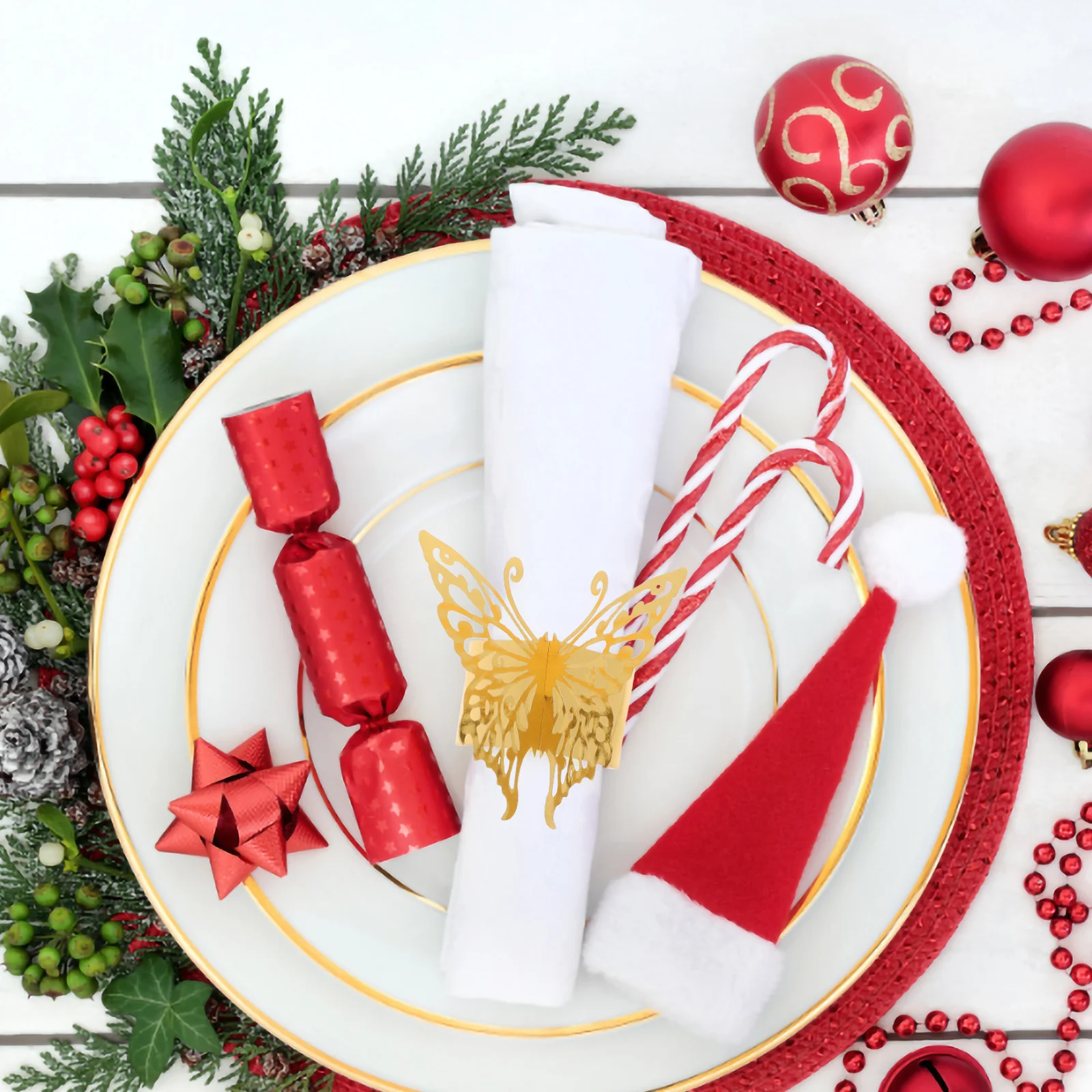 

50pcs Napkin Rings Reusable Formal Paper Party Decorations Table Holder Serviette Accessories