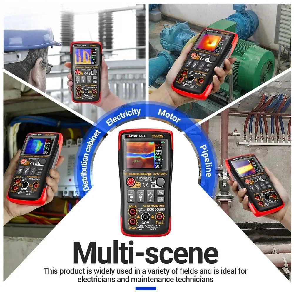 

2-в-1 ANENG AR01 тестер напряжения переменного/постоянного тока 250 м Ом Multimetro TFT тестер инструмент умный тепловизор мультиметр 25000 отсчетов