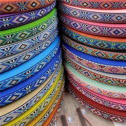 5 Yards 2CM Old Fashioned Vintage Colorful Retro Geometric Jacquard Embroidered Ribbons DIY For Collar Sewing Accessories