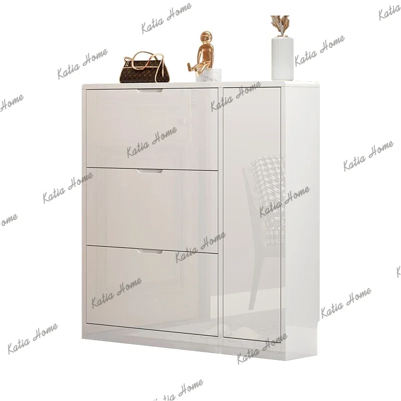 Factory Direct Vertical Assembled Shoe Racks Cabinet White Drawer Wooden Ultra Thin Shoe Cabinet Living Room Luxury Meuble Chaus