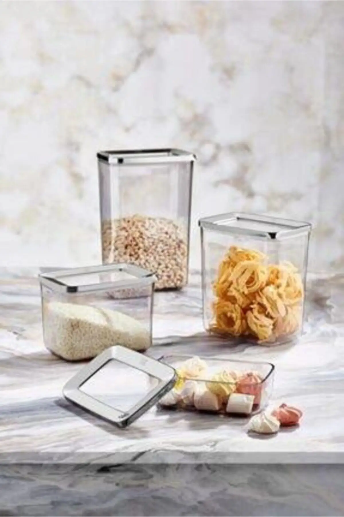 

DOLBOVI smoked 4-piece rectangular storage container transparent