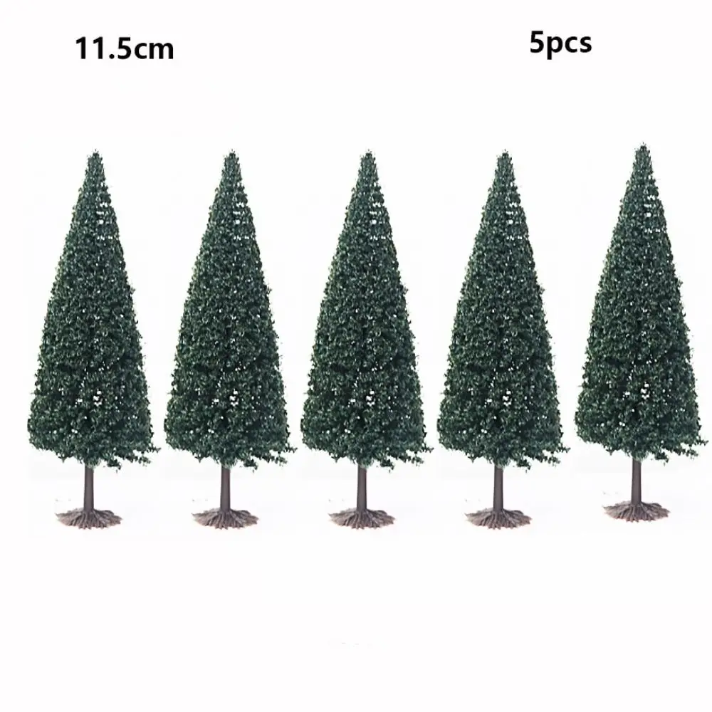 5pcs 5 Sizes Tower Shaped Trees Model Plastic 5.5/6.5/8.5/10/11.5cm Train Railway Railroad Scenery Landscape Green