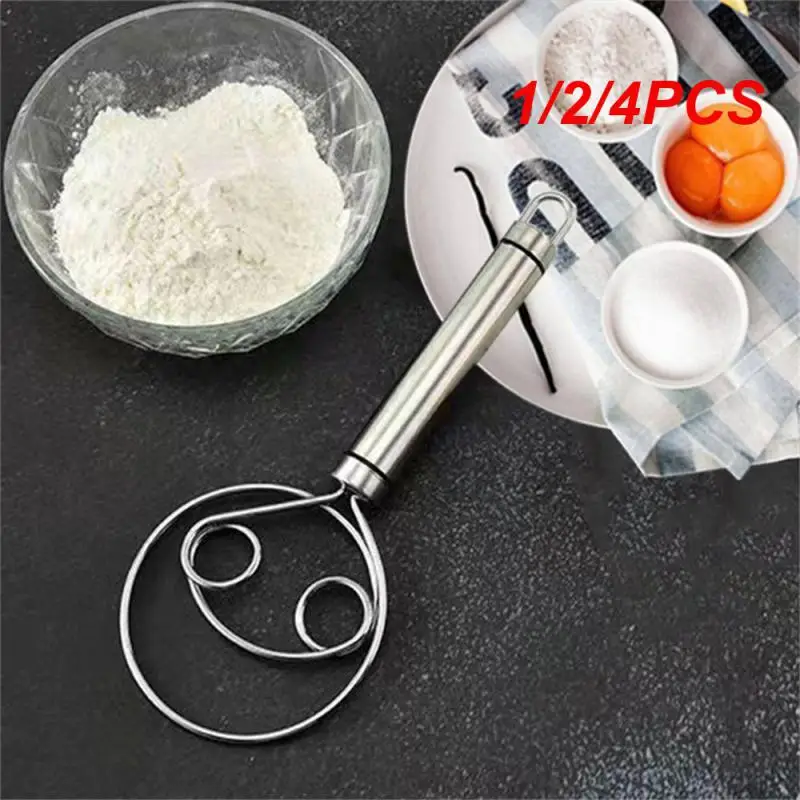 1/2/4PCS Danish Dough Whisk, Flour Whisk, Stainless Steel Dough Whisk Mixer , Bread Making Tools Suitable for Baking