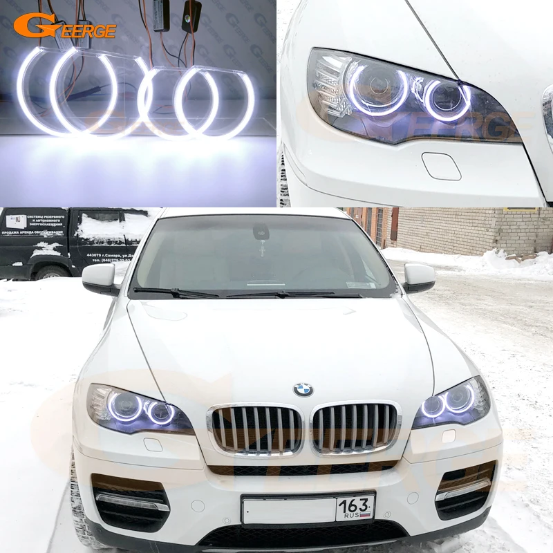 

Для Bmw X6 E71 E72 X6m 2008-2014 Refit Day Light Ultra Bright Cob Led Angel Eyes Kit Halo Rings Автомобильные аксессуары