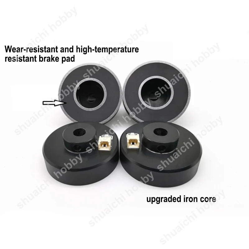 1Set Electric Brake Wheel + EMB Controller 50/55/60/65/70mm Rubber Tire with 4/5mm Axle ABS System for Turbojet Ducted Airplane