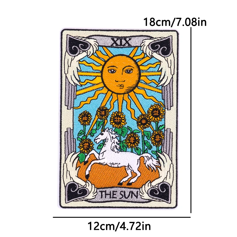 Large Sun Patch Iron On Patches For Clothing Stickers Outdoor Embroidered Patches On Clothes Jacket Backpack Badges Applique DIY