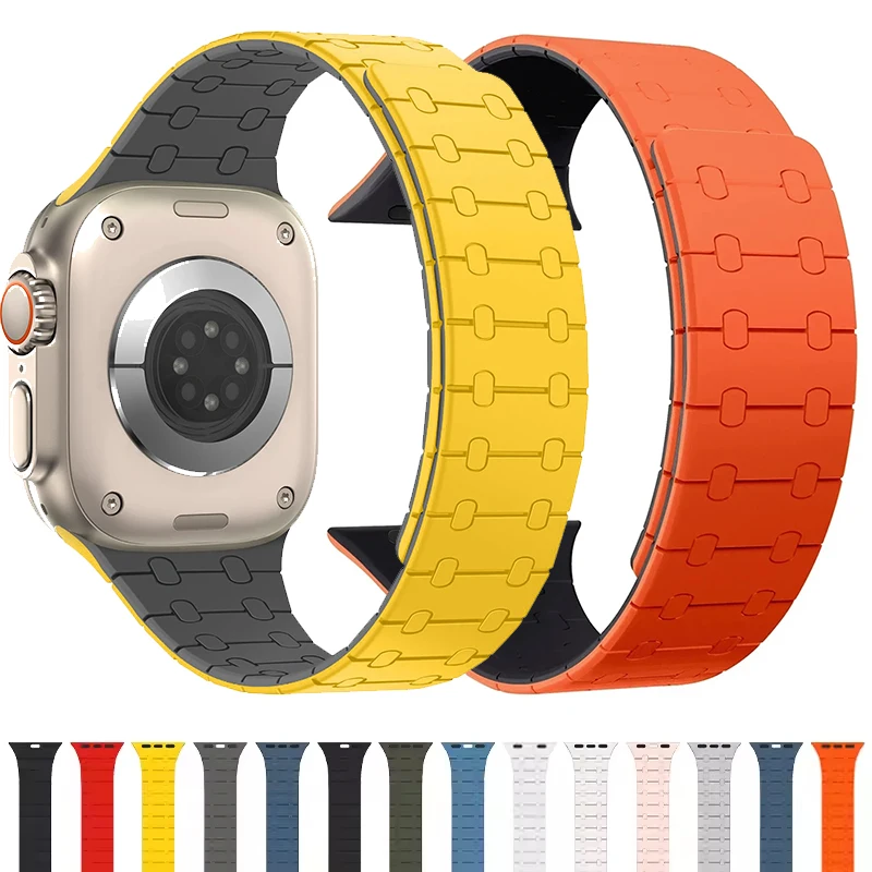 【セール中】Apple Watchバンド用シリコンマグネットストラップ Ultra3 49mm 46 45 44 42mm ブレスレット IWatchシリーズ11 10 9 8 7 6SE54 38 40 41mm対応