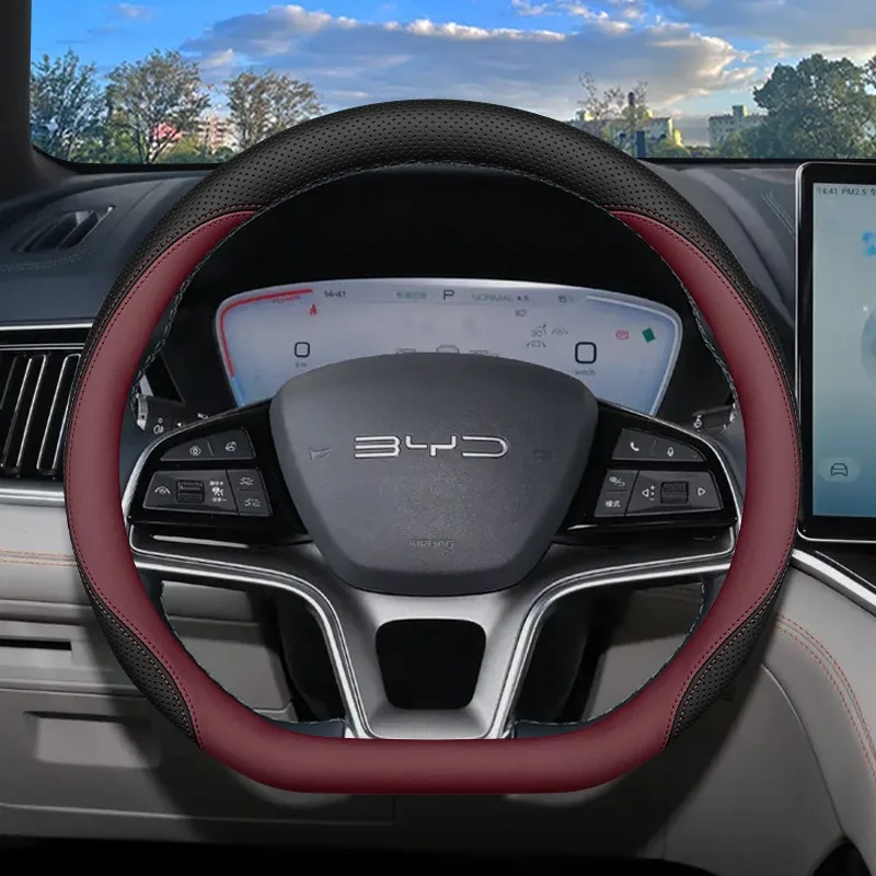Car Steering Wheel Cover for BYD Song PLUS DMI Pro 2019 - 2025 Ultra-thin Anti Slip Wear-resistant Auto Decoration Accessorie