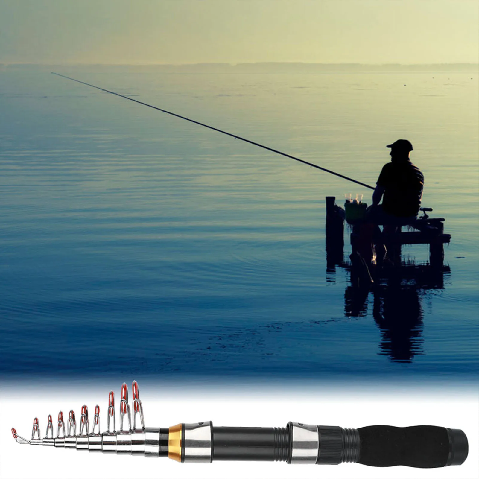 Small Sea Pole Portable Short Pole Ice Fishing Rod Sea Fishing Tools 28049‑100 fishing pole fishing tool  fishing rod