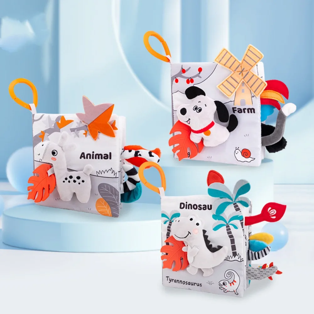 Not Be Torn Infant Baby Cloth Book High Contrast Animal Tails Quiet Cloth Book Toddler Toy Soft Soft Baby Books Tactile Training