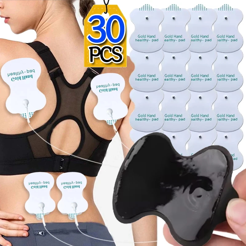 

10/30pcs Electrode Pads for Tens Acupuncture Gel Self-Adhesive Button Digital Therapy Machine Home Health Care Massager Sticker