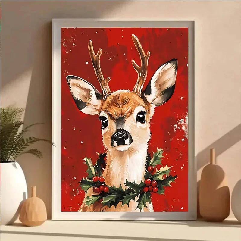 The AB 5D DIY Diamond Painting Kit, featuring a Christmas reindeer design, is an ideal choice for beginners.