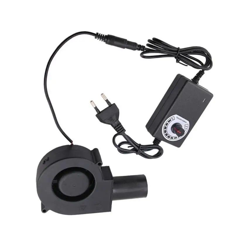 Y1UD مروحة نفخ سرعة قابلة للتعديل لحرق نفايات الزيوت 12 فولت 35CFM مع سرعة متغيرة مناسبة لصهر الحطب المعدني للشواء