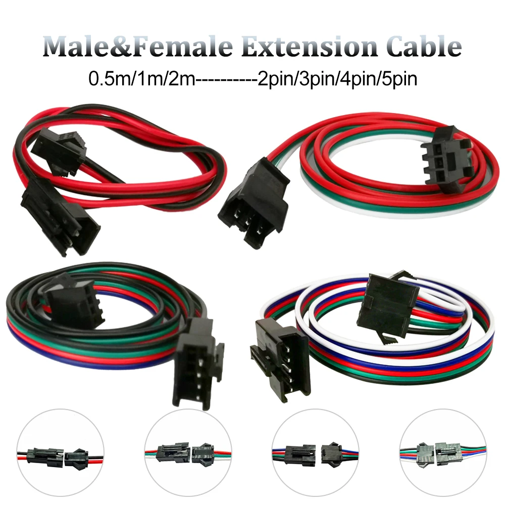 Set 20 Coppie Connettori JST SM 3 Pin 22 AWG – Cavi Per Strisce LED WS2812B/WS2811, Lunghezza 15cm