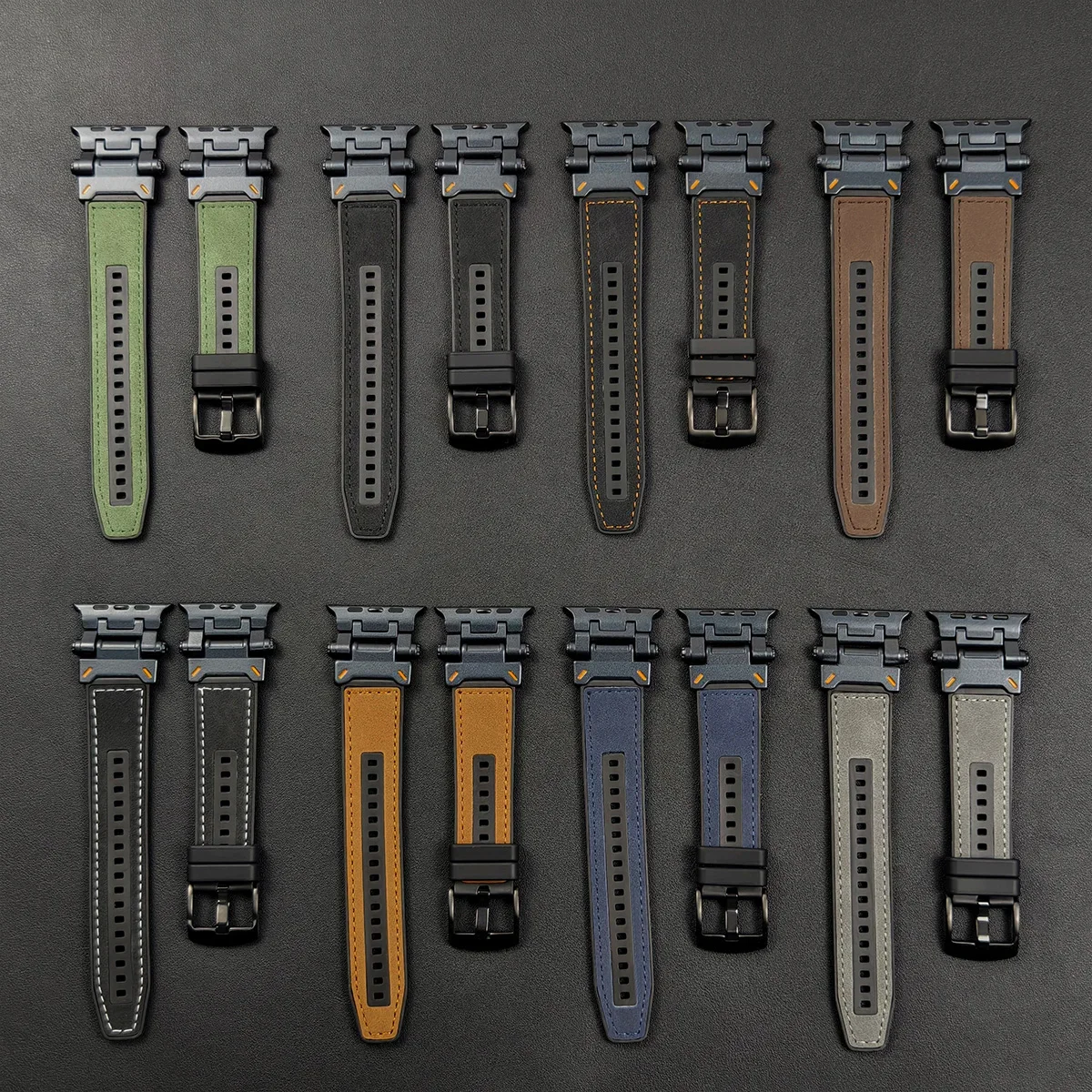 Leder-Silikonarmband für Apple Watch Ultra2 49 mm 46 mm 45 44 42 mm Luxus-Sport-Correas für IWatch Series10 9 8 7 6 5 4 Armband