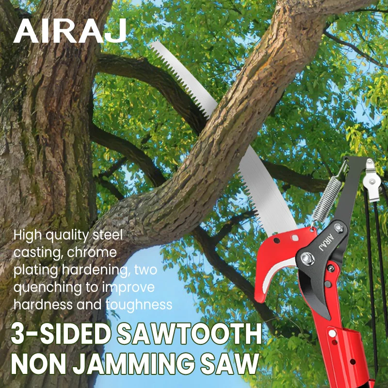 AIRAJ High Altitude Pulley Pruning Scissors Tree Pruner Branches Cutter Garden Shears Saw Fruit Pick Cutting Tools Without Rod