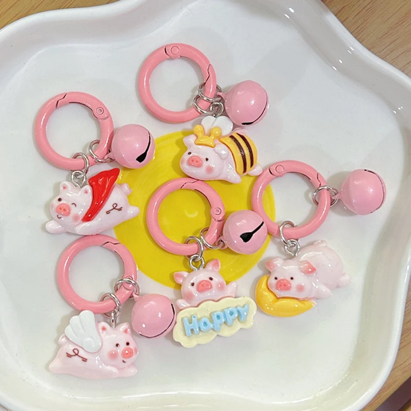 Kawaii Funny Anime Keychain Cute Cartoon Flying Pig Keyring Fashion Lovely School Bag Pendant Decorations Birthday Gifts image 3