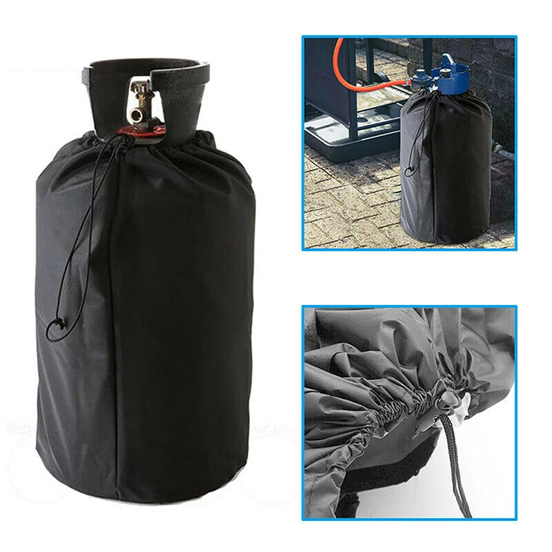 1PCS Oxford Cloth Gas Tank Cover for Outdoor Camping Small Propane Bottles Waterproof Dust-Proof UV-Proof Black Protective Cover