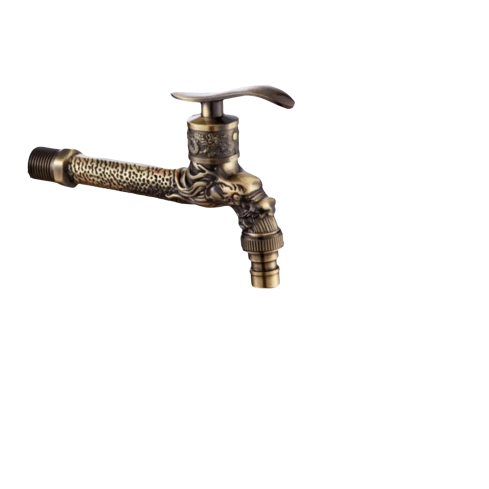 Dragon Head Design Antique Faucet Freeze-Resistant Material Wall-Mounted Structure Wall-Mounted Faucet Exquisite Spout