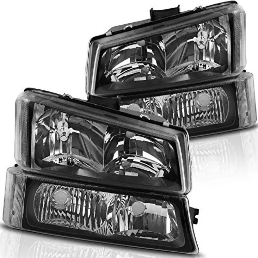 

Headlight Assembly Kit Compatible with 2003-2006 Chevy Avalanche/ 2003-2007 Chevrolet Silverado 1500 2500 3500 1500HD 2500HD Pi
