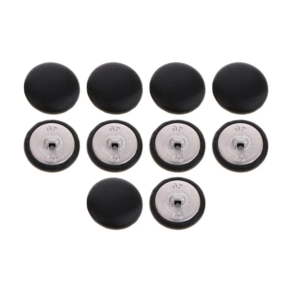 Pack of 10 Artificial Leather Covered Shank Buttons for Crafts Sewing Knitting Haberdashery Upholstery, 20mm Sewing Buttons