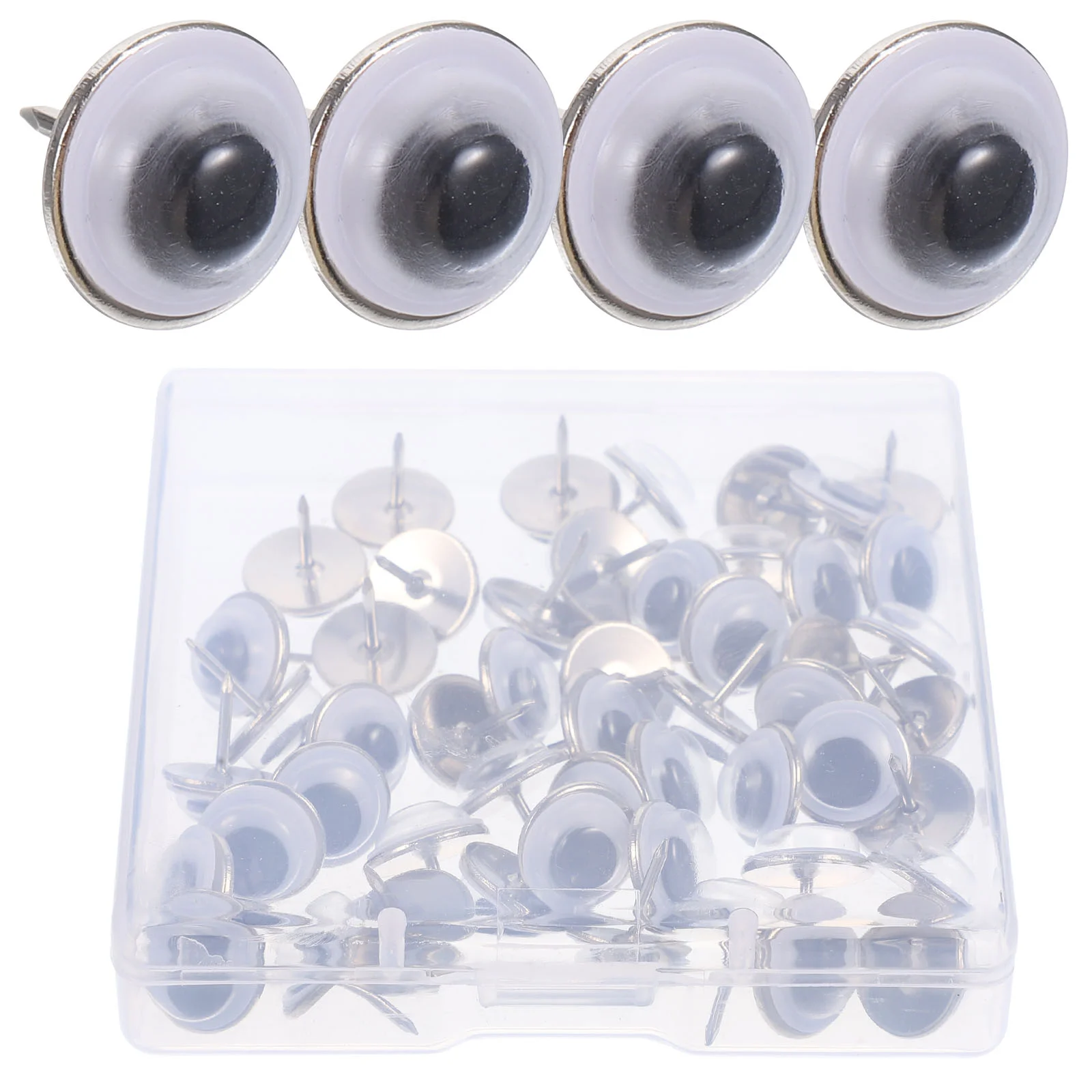 50 Pcs Ornamental Tacks Eye Shaped Pushpins Thumbtack Boxed Multi-function Portable Metal Household Stylish