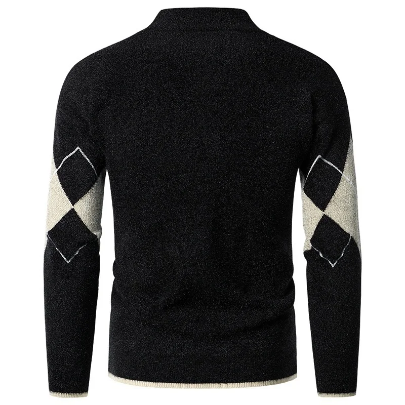 style Couple autumn knitting winter sweater long sleeve Half-height collar personality man casual slim pullover 21Q2121