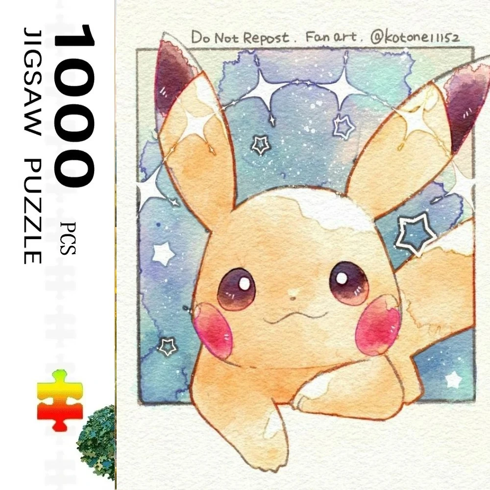 1000 pcs Pokemon Cute Pikachu Anime Puzzle Home Decor Adults Puzzle Games Family Fun Floor PuzzlesEducational Toys for Kids