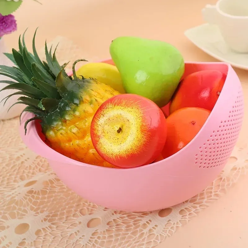 2026 New Multi-Functional Plastic Washing Basket Food Grade Rice Filter Strainer Fruit Vegetable Drain Kitchen Storage Supplies