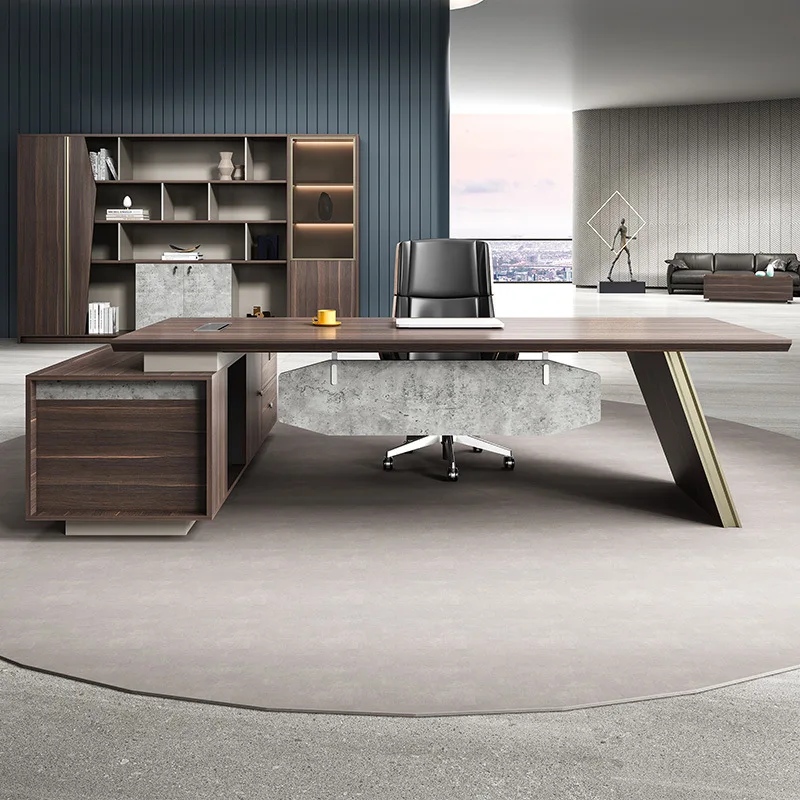 Boss office desk and chair combination table simple modern president light luxury atmosphere chairperson large furniture
