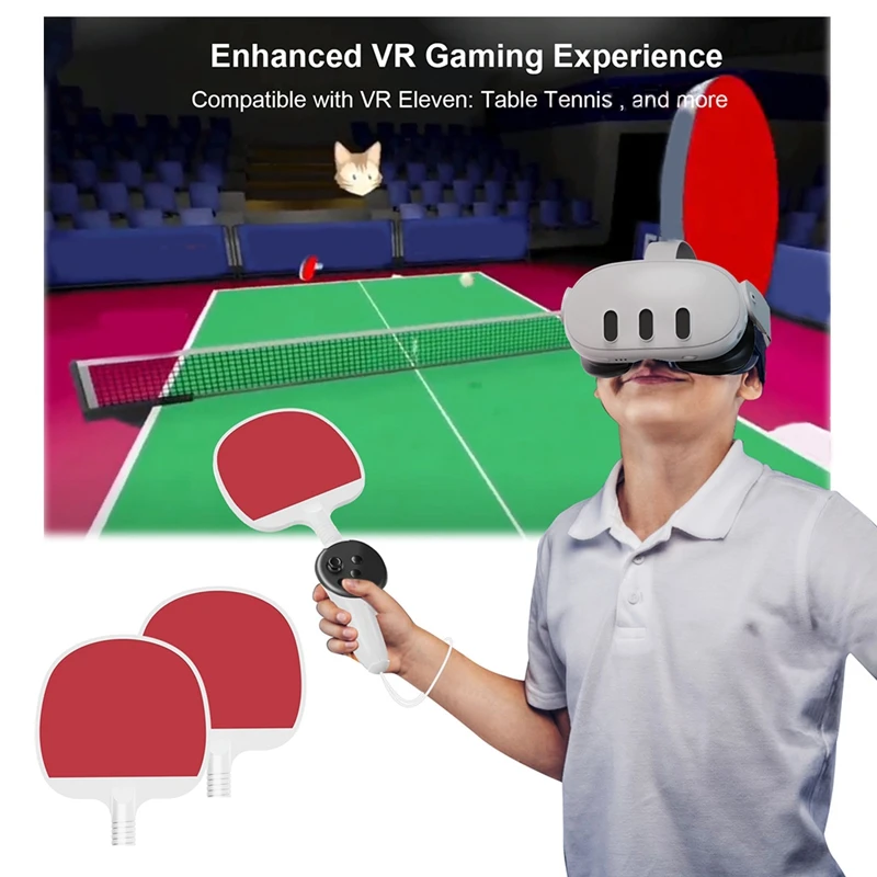 For Meta Quest 3 VR Headset Sports Set Table Tennis Racket+Golf Club Somatosensory Sports Kit VR Game Parts Accessories